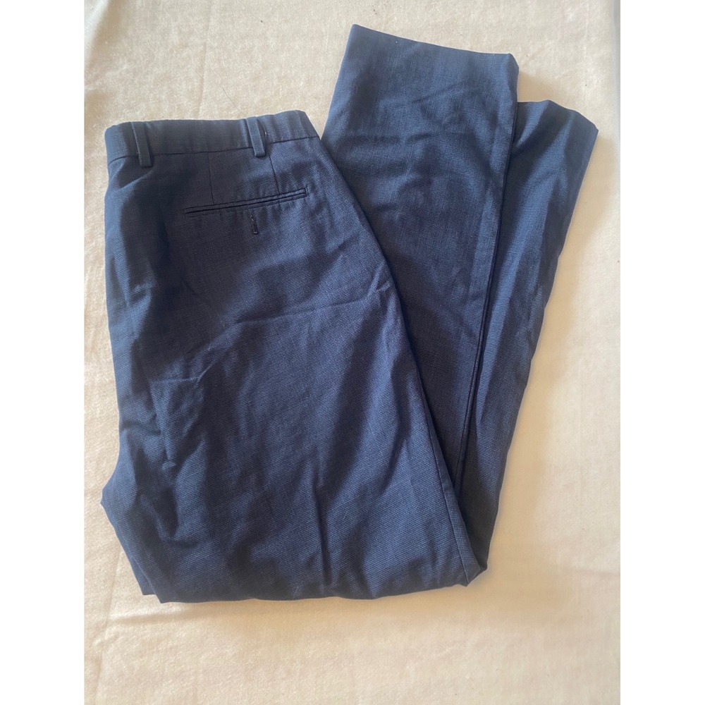 Lauren Ralph Lauren Dress Pants Mens 38x32 Navy Blue Wool Blend Stretch